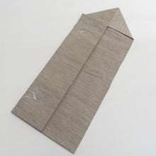 画像をギャラリービューアに読み込む, 名古屋帯 ベージュ系 薄茶色ｘ金色 幾何学文様 お太鼓柄 金糸 正絹 カジュアル 仕立て上がり 着物帯