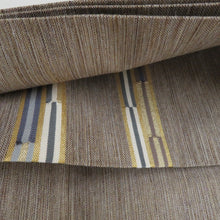 画像をギャラリービューアに読み込む, 名古屋帯 ベージュ系 薄茶色ｘ金色 幾何学文様 お太鼓柄 金糸 正絹 カジュアル 仕立て上がり 着物帯