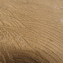 画像をギャラリービューアに読み込む, 名古屋帯 辛子色 波紋様 六通柄 織り文様 正絹 カジュアル 仕立て上がり 着物帯 長さ349cm