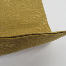 画像をギャラリービューアに読み込む, 名古屋帯 辛子色 波紋様 六通柄 織り文様 正絹 カジュアル 仕立て上がり 着物帯 長さ349cm