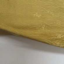 画像をギャラリービューアに読み込む, 名古屋帯 辛子色 波紋様 六通柄 織り文様 正絹 カジュアル 仕立て上がり 着物帯 長さ349cm