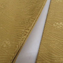 画像をギャラリービューアに読み込む, 名古屋帯 辛子色 波紋様 六通柄 織り文様 正絹 カジュアル 仕立て上がり 着物帯 長さ349cm