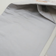 画像をギャラリービューアに読み込む, 名古屋帯 グレー系 薄灰色ｘ多色 金糸 桜模様 六通柄 正絹 カジュアル 仕立て上がり 着物帯 長さ361cm