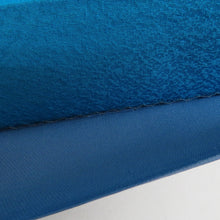 画像をギャラリービューアに読み込む, 名古屋帯 京袋帯 青色ｘ黒色 お太鼓柄 染め模様 幾何学文様 正絹 カジュアル 仕立て上がり 着物帯 長さ400cm 未使用品