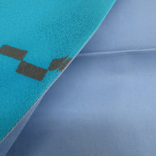 画像をギャラリービューアに読み込む, 名古屋帯 京袋帯 青色ｘ黒色 お太鼓柄 染め模様 幾何学文様 正絹 カジュアル 仕立て上がり 着物帯 長さ400cm 未使用品