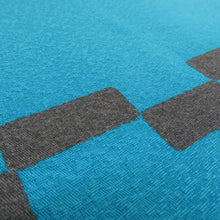 画像をギャラリービューアに読み込む, 名古屋帯 京袋帯 青色ｘ黒色 お太鼓柄 染め模様 幾何学文様 正絹 カジュアル 仕立て上がり 着物帯 長さ400cm 未使用品