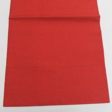 画像をギャラリービューアに読み込む, 名古屋帯 八寸帯 オレンジ色ｘ金色 金糸 幾何学模様 お太鼓柄 正絹 カジュアル 仕立て上がり 着物帯 長さ357cm