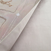 画像をギャラリービューアに読み込む, 袋帯 正絹 洒落袋帯 ピンクグレーｘ小豆色 幾何学模様 六通柄 仕立て上がり 着物帯 長さ432cm