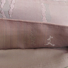 画像をギャラリービューアに読み込む, 袋帯 正絹 洒落袋帯 ピンクグレーｘ小豆色 幾何学模様 六通柄 仕立て上がり 着物帯 長さ432cm