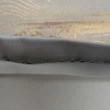 画像をギャラリービューアに読み込む, 袋帯 正絹 松に飛び鶴文様 灰色ｘ金色ｘ多色 金糸 六通柄 仕立て上がり 着物帯 長さ440cm