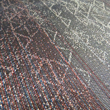 画像をギャラリービューアに読み込む, 袋帯 正絹 洒落袋帯 四角つなぎ紋様 小豆色ｘ灰色 六通柄 仕立て上がり 着物帯 長さ448cm