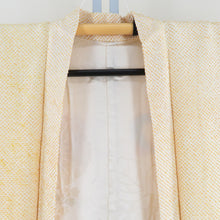 画像をギャラリービューアに読み込む, 羽織 正絹 絞り 黄色ｘ緑色ｘ赤色ｘ多色 カラフル 花柄 着物コート 着物用 ちりよけ 防寒 上着 リメイク シルク 身丈77cm