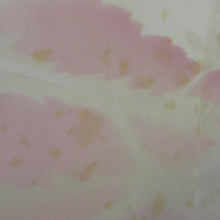 画像をギャラリービューアに読み込む, 羽織 正絹 絞り クリーム色ｘエンジ色 花柄 着物コート 着物用 ちりよけ 防寒 上着 リメイク シルク 身丈76.5cm