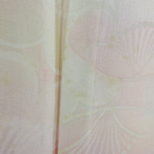 画像をギャラリービューアに読み込む, 羽織 正絹 黄色ｘピンク色 タタキ染め 流水柄 着物コート 着物用 ちりよけ 防寒 上着 リメイク シルク 身丈80cm