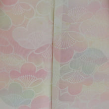 画像をギャラリービューアに読み込む, 羽織 正絹 黄色ｘピンク色 タタキ染め 流水柄 着物コート 着物用 ちりよけ 防寒 上着 リメイク シルク 身丈80cm