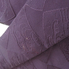 画像をギャラリービューアに読み込む, 羽織 正絹 紫色 地模様 地紙文模様 扇子に波 着物コート 着物用 ちりよけ 防寒 上着 リメイク シルク 身丈76.5cm