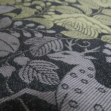 画像をギャラリービューアに読み込む, 袋帯 正絹 洒落袋帯 黒色ｘ緑色ｘ茶色 全通柄 草花鳥文様 仕立て上がり 着物帯 長さ448cm