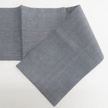 Load image into Gallery viewer, 名古屋帯 紬地 灰色 グレー系 海老文様 お太鼓柄 正絹 カジュアル 仕立て上がり 着物帯 長さ364cm