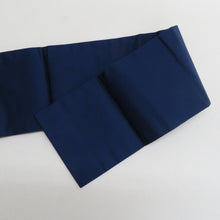 画像をギャラリービューアに読み込む, 名古屋帯 紺色ｘ金色ｘエンジ色 花紋様 金糸 太鼓柄 正絹 カジュアル 仕立て上がり 着物帯 長さ351cm