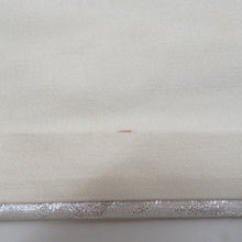 Load image into Gallery viewer, 名古屋帯 正絹 シルバー系 流水に花紋様 銀色ｘオレンジ色 六通柄 カジュアル 仕立て上がり 着物帯 長さ351cm