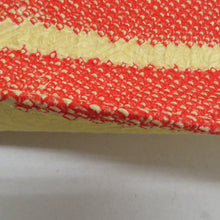 画像をギャラリービューアに読み込む, 名古屋帯 アンティーク帯 昔名古屋帯 絞り 赤色ｘ黄色ｘ多色 亀甲に花紋 お太鼓柄 レトロモダン 明治・大正ロマン 難あり 長さ340cm