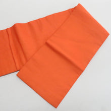 画像をギャラリービューアに読み込む, 名古屋帯 アンティーク帯 昔名古屋帯 お太鼓柄 人絹 オレンジ色ｘ白色ｘ黄色 梅文様 昔帯 レトロモダン 明治・大正ロマン 長さ319cm