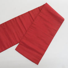 画像をギャラリービューアに読み込む, 名古屋帯 アンティーク帯 昔名古屋帯 絹 朱色ｘ金色ｘピンク色 金糸 風景に花々紋様 お太鼓柄 昔帯 レトロモダン 明治・大正ロマン 長さ309cm