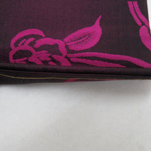 画像をギャラリービューアに読み込む, 名古屋帯 アンティーク帯 唐草花紋様 六通柄 絹 マゼンタ色 金糸銀糸 昔帯 レトロモダン 明治・大正ロマン 長さ332cm