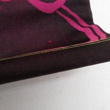 画像をギャラリービューアに読み込む, 名古屋帯 アンティーク帯 唐草花紋様 六通柄 絹 マゼンタ色 金糸銀糸 昔帯 レトロモダン 明治・大正ロマン 長さ332cm