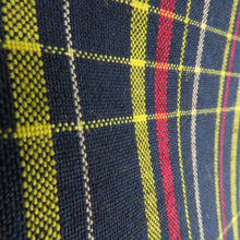 画像をギャラリービューアに読み込む, ウール着物 単衣 紺色ｘ赤色ｘ黄色 格子模様 バチ衿 カジュアルきもの 普段着物 仕立て上がり ウールきもの 和洋ミックス 身丈155cm