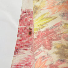 画像をギャラリービューアに読み込む, ウール着物 ウール 単衣 ベージュ色ｘ黄色ｘ赤オレンジ色 紅葉模様 広衿 カジュアルきもの 普段着物 仕立て上がり 身丈158cm