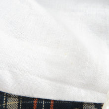 画像をギャラリービューアに読み込む, ウール着物 ウール 単衣 紺色ｘ赤色ｘ白色 幾何学模様 広衿 カジュアルきもの 普段着物 仕立て上がり 身丈156cm