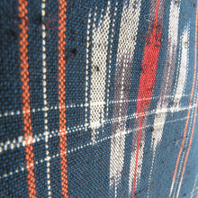 画像をギャラリービューアに読み込む, ウール着物 ウール 単衣 紺色ｘ赤色ｘ白色 幾何学模様 広衿 カジュアルきもの 普段着物 仕立て上がり 身丈156cm