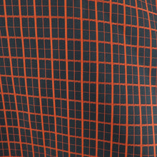 画像をギャラリービューアに読み込む, 紬 着物 アンサンブル 羽織付 格子模様 袷 広衿 紺色ｘ赤色 正絹 カジュアル 仕立て上がり 身丈160.5cm