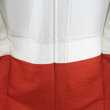 画像をギャラリービューアに読み込む, 紬 着物 アンサンブル 羽織付 縦縞模様 袷 バチ衿 黒色ｘ赤色ｘ黄緑色 ぼかし カラフル 正絹 カジュアル 仕立て上がり 身丈165cm