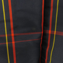 Load image into Gallery viewer, 紬 着物 アンサンブル 羽織付 格子模様 袷 バチ衿 紺色ｘ赤色ｘ黄色 正絹 カジュアル 仕立て上がり 身丈158cm