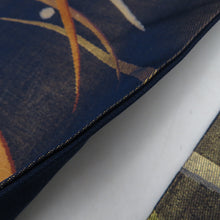 Load image into Gallery viewer, 名古屋帯 正絹 紺色ｘ金色ｘ多色 芝露紋様 六通柄 仕立て上がり 着物帯 長さ357cm