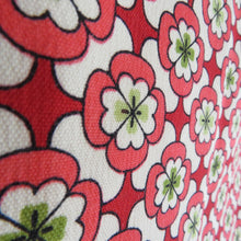 画像をギャラリービューアに読み込む, ウール着物 アンサンブル 着物と羽織2点セット 単衣 赤色ｘ白色x黄緑 小花模様 バチ衿 カジュアルきもの 普段着物 仕立て上がり 身丈156cm
