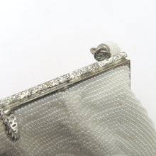 画像をギャラリービューアに読み込む, 和装バッグ ビーズバッグ 白系 ホワイト×ピンク 花 ハンドバッグ パーティーバッグ レトロ 着物バッグ 洋装 和小物