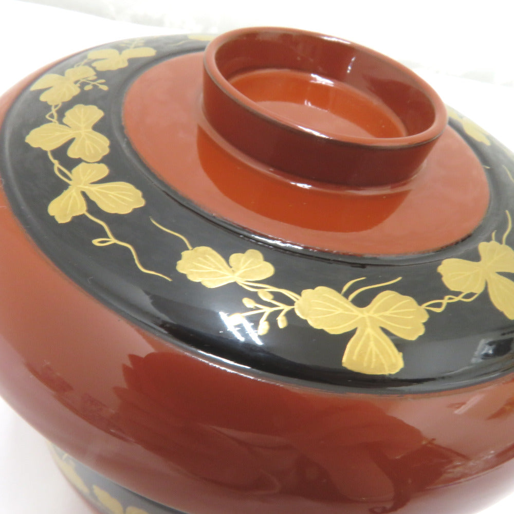 山中漆器 蓋付き利休吸物椀揃　木箱入り 15客 山中漆器 蓋付き利休吸物椀揃 木箱入り 15客