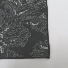 画像をギャラリービューアに読み込む, 浴衣帯 兵児帯 大人兵児帯 ブラック×シルバー 黒×銀 クリスタルフラワー レース調 花 小杉織物 大人用 カジュアル ポリエステル 日本製 長さ400cm