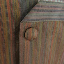 Load image into Gallery viewer, 道行 グラデーション 縦縞文様 茶色ｘ小豆色ｘオレンジ色 正絹 着物コート 和装用 ちりよけ 身丈133cm