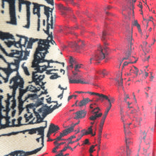 画像をギャラリービューアに読み込む, 道行 西洋花瓶柄 赤色ｘクリーム色ｘ多色 正絹 着物コート 和装用 ちりよけ 身丈86.5cm