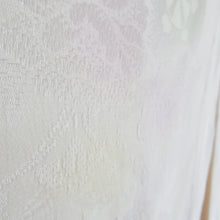 画像をギャラリービューアに読み込む, 襦袢 長襦袢 白色ｘ多色 ぼかし 地紋入り 花車模様 正絹 半衿付き 衿抜き付き 衿 仕立て上がり 女性着物用 身丈132cm