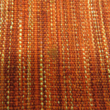 画像をギャラリービューアに読み込む, 名古屋帯 正絹 紬 オレンジ色ｘ黄色 縞模様 全通柄 着物帯 カジュアル 長さ342cm