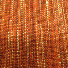 画像をギャラリービューアに読み込む, 名古屋帯 正絹 紬 オレンジ色ｘ黄色 縞模様 全通柄 着物帯 カジュアル 長さ342cm