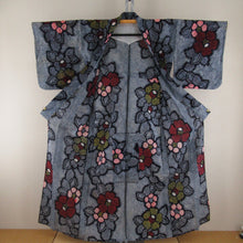 画像をギャラリービューアに読み込む, 浴衣 絞り浴衣 紺色ｘ白色xピンク色ｘ黄色 花模様 仕立て上がり 夏物 女性用ゆかた 綿100% レディース 夏祭り 花火大会 身丈153cm