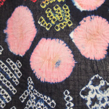 画像をギャラリービューアに読み込む, 浴衣 絞り浴衣 紺色ｘ白色xピンク色ｘ黄色 花模様 仕立て上がり 夏物 女性用ゆかた 綿100% レディース 夏祭り 花火大会 身丈153cm