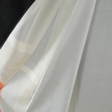 画像をギャラリービューアに読み込む, 訪問着 袷 黒色ｘ多色 波模様 金コマ 刺繍入り 紋無し 広衿 正絹 仕立て上がり着物 身丈160cm