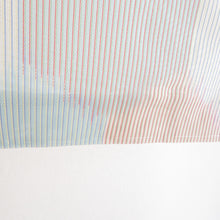 画像をギャラリービューアに読み込む, 小紋 夏物 紗単衣 夏着物 紗 バチ衿 絹 薄緑色ｘ薄黄色ｘ多色 亀甲模様 仕立て上がり 身丈155cm